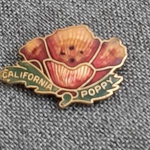 CALIFORNIA POPPY ENAML BROOCH
